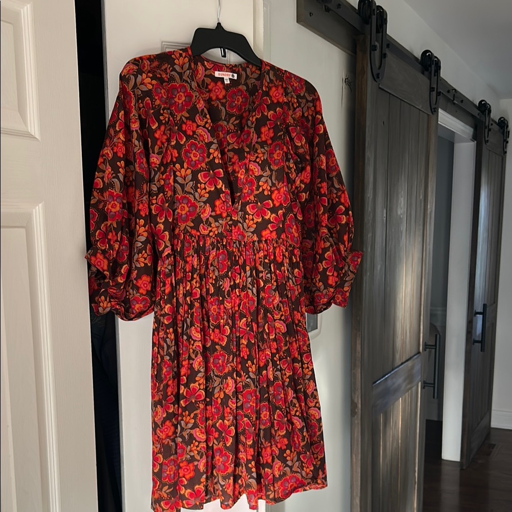 Floral Red Dress